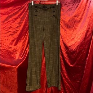 Express Brown & Black Plaid Design Dress Pants